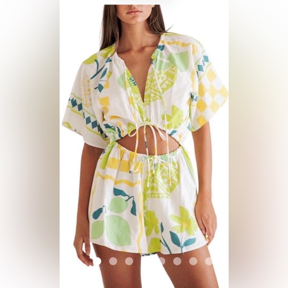 Tropical Print Two-Piece Set